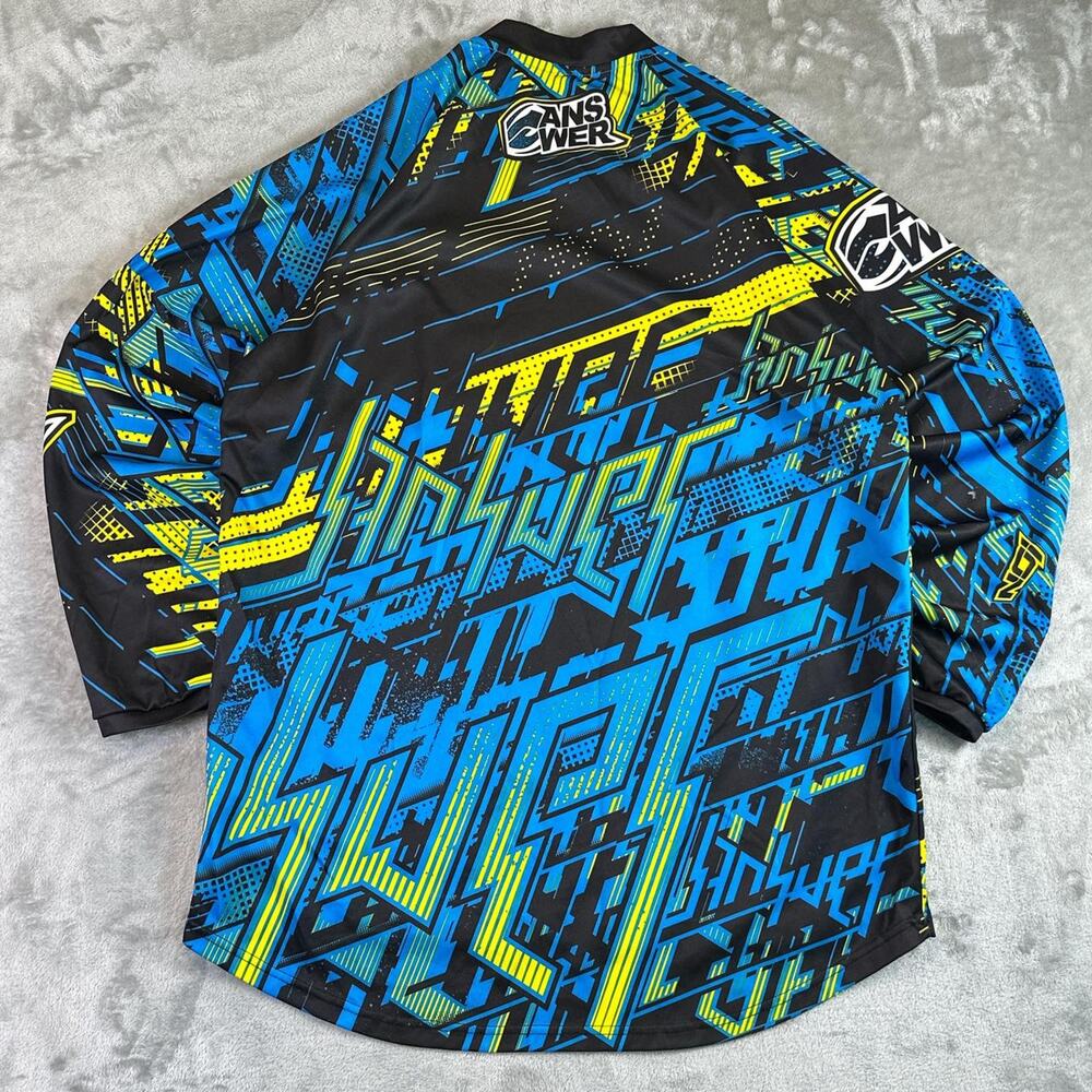 Answer Motocross Jersey Blue Yellow Graphic Racing Dirt Bike MX Shirt Mens XL - Picture 2 of 8